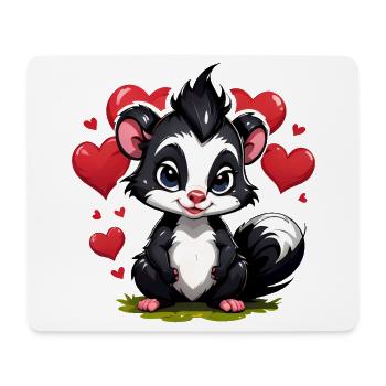 Verschenke dieses süße Stinktier zum Valentinstag - Mousepad (Querformat) - Weiß - Vorne