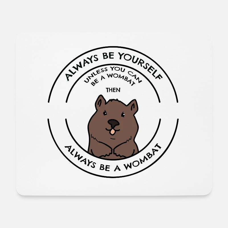 Wombat - Mousepad (Querformat) - Weiß