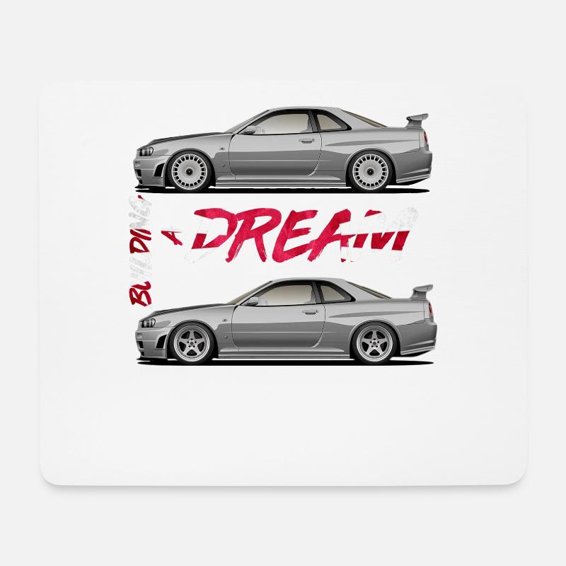 JDM Auto Skyline Turbo Racing Car Tuning Geschenk - Mousepad (Querformat) - Weiß