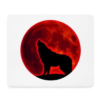 Wolf full moon - Mouse Pad (horizontal) - white - Front