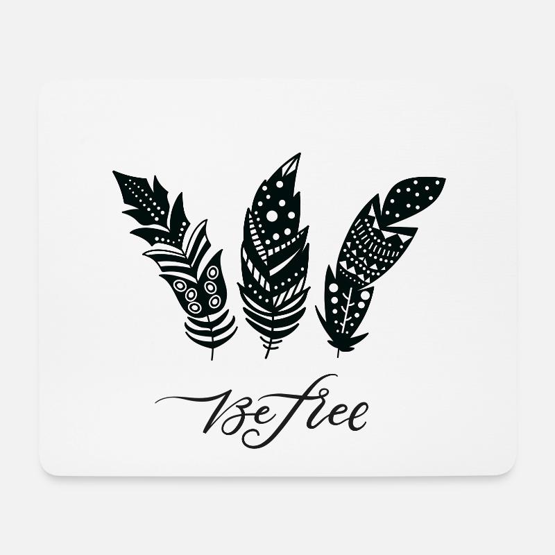 Be Free Federn - Mousepad (Querformat) - Weiß
