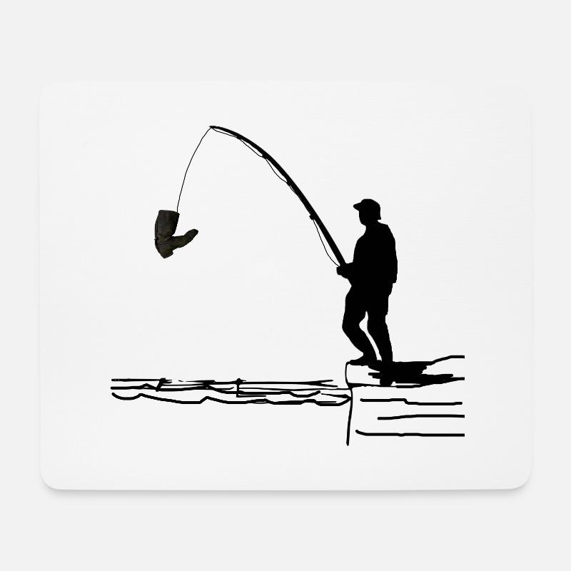 Pêche - Tapis de souris (format paysage) - blanc