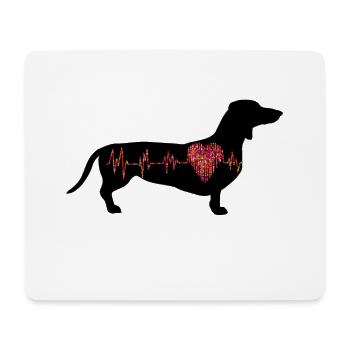 Shorthair Dachshund Heart Diagram (0131) - Mouse Pad (horizontal) - white - Front