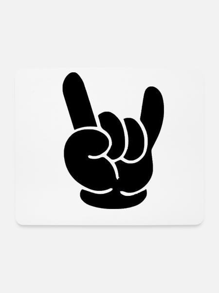 Rock 'n Roll Hand Heavy Metal Hard Rock - Mousepad (Querformat) - Weiß
