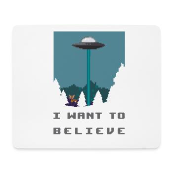 I want to believe - Pixelart Alien spaceship - Mouse Pad (horizontal) - white - Front