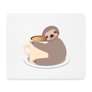 Faultier süß Kaffee/Kakao Tasse Heiß Geschenkdee - Mousepad (Querformat) - Weiß - Vorne