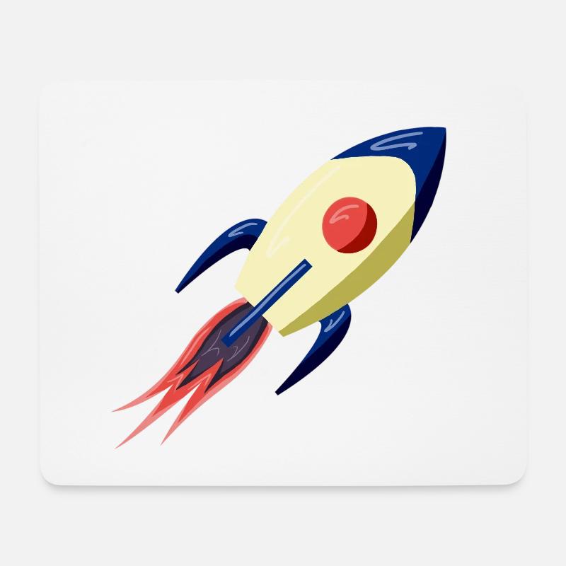 Retro rocket spaceship universe universe gift - Mouse Pad (horizontal) - white
