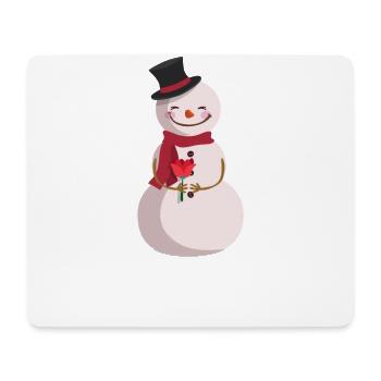 Bonhomme de neige fleur hiver rire idée cadeau - Tapis de souris (format paysage) - blanc - Devant