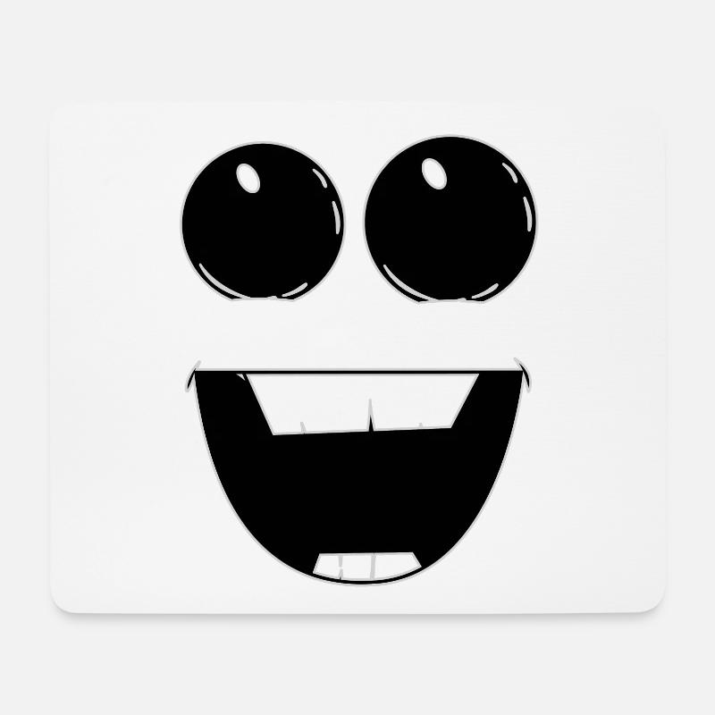 Lachendes Gesicht - Mousepad (Querformat) - Weiß