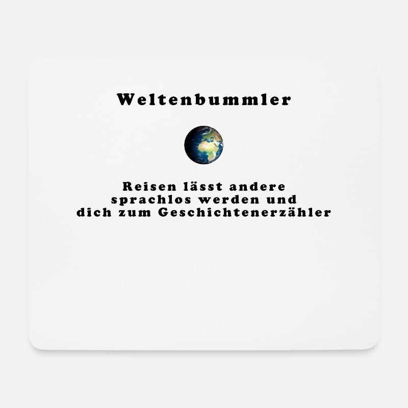 Weltenbummler Reisen Sprüche Logo - Mousepad (Querformat) - Weiß