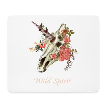 Einhorn Schädel Blumen - Mouse Pad (horizontal) - white - Front