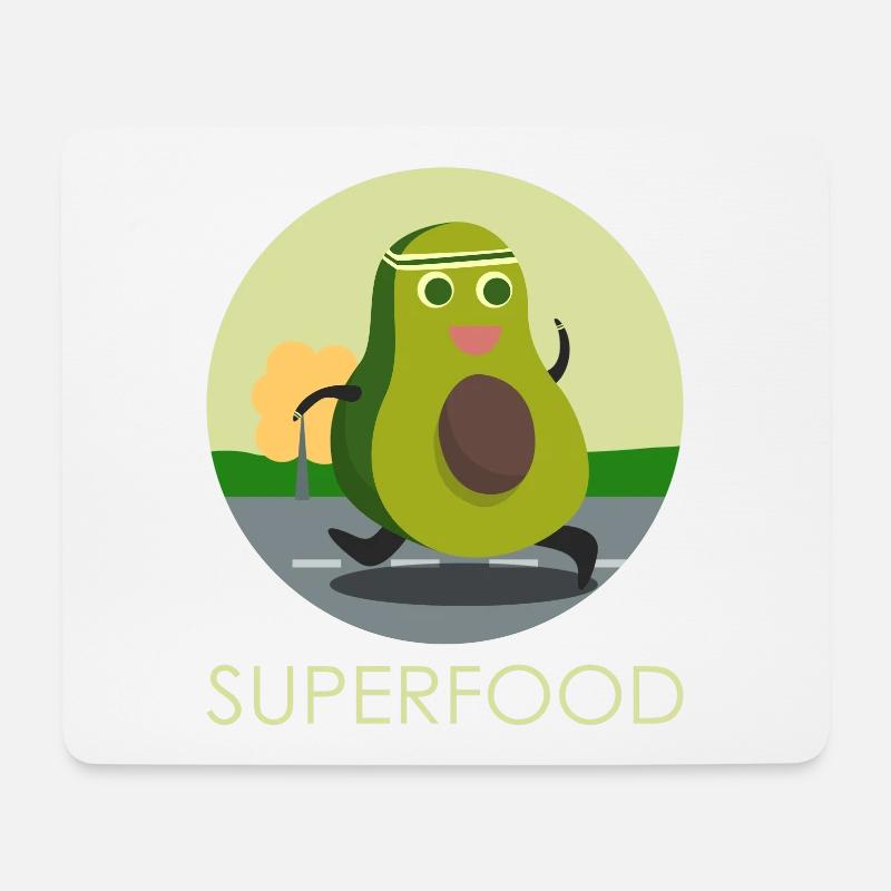Avocado Superfood Lustig Sport Training Joggen - Mousepad (Querformat) - Weiß