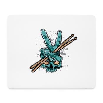Drum Drummer I Destroy Silence Rock Schlagzeug - Mousepad (Querformat) - Weiß - Vorne