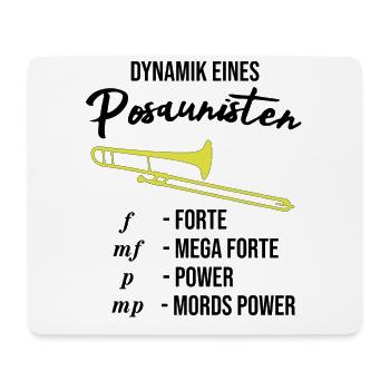 Lustiges Posaune Design, Dynamik eines Posaunisten - Mousepad (Querformat) - Weiß - Vorne