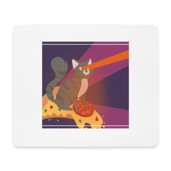 Cat Pussy Pizza Food Hunger Hangover Funny - Mouse Pad (horizontal) - white - Front