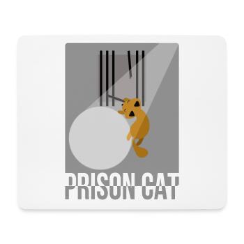 Chat Miau chat évasion de prison Drôle mignon - Tapis de souris (format paysage) - blanc - Devant