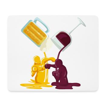 Beer and wine while boxing - Mouse Pad (horizontal) - white - Front