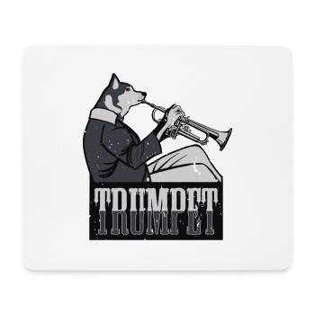 Trumpet dog Haustier Hund Trompete Geschenk Idee - Mousepad (Querformat) - Weiß - Vorne
