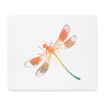 Colorful rainbow dragonfly - Mouse Pad (horizontal) - white - Front