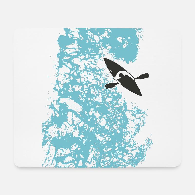 Wildwasser Whitewater Kanu Kajak Welle Geschenk - Mousepad (Querformat) - Weiß