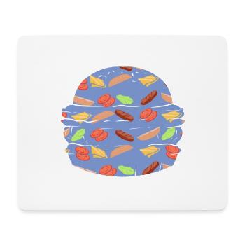 "BURGER" ~ hamburger de restauration rapide - Tapis de souris (format paysage) - blanc - Devant