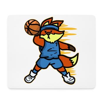 Basket-ball Fox Player Zoo Sports Sports de ballon - Tapis de souris (format paysage) - blanc - Devant