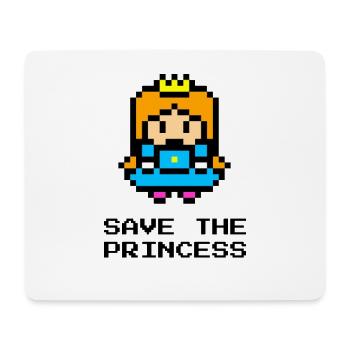 funny retro gaming fun t-shirt 8bit Princess - Mouse Pad (horizontal) - white - Front
