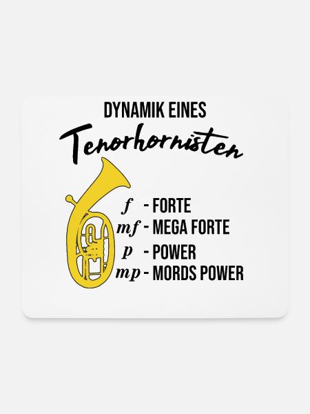 Tenorhorn Geschenk, Dynamik eines Tenorhornisten - Mousepad (Querformat) - Weiß
