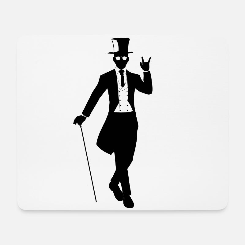 Gentleman Hipster - Mousepad (Querformat) - Weiß