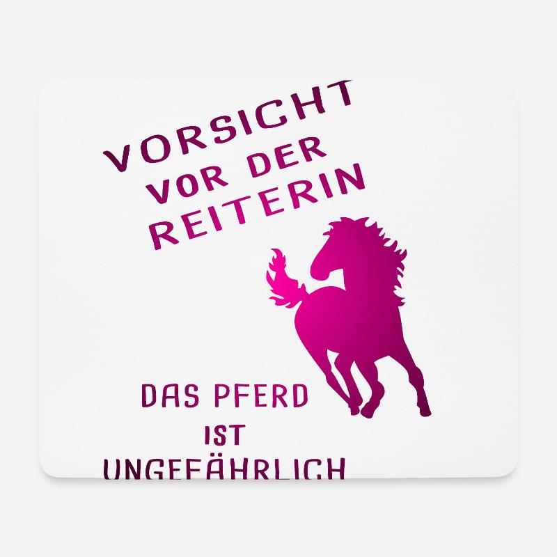 Pferde Reiten lustiger Spruch - Mousepad (Querformat) - Weiß