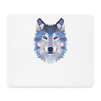 WOLFKOPF MOSAIK KUNST DESIGN WOLF - Mousepad (Querformat) - Weiß - Vorne