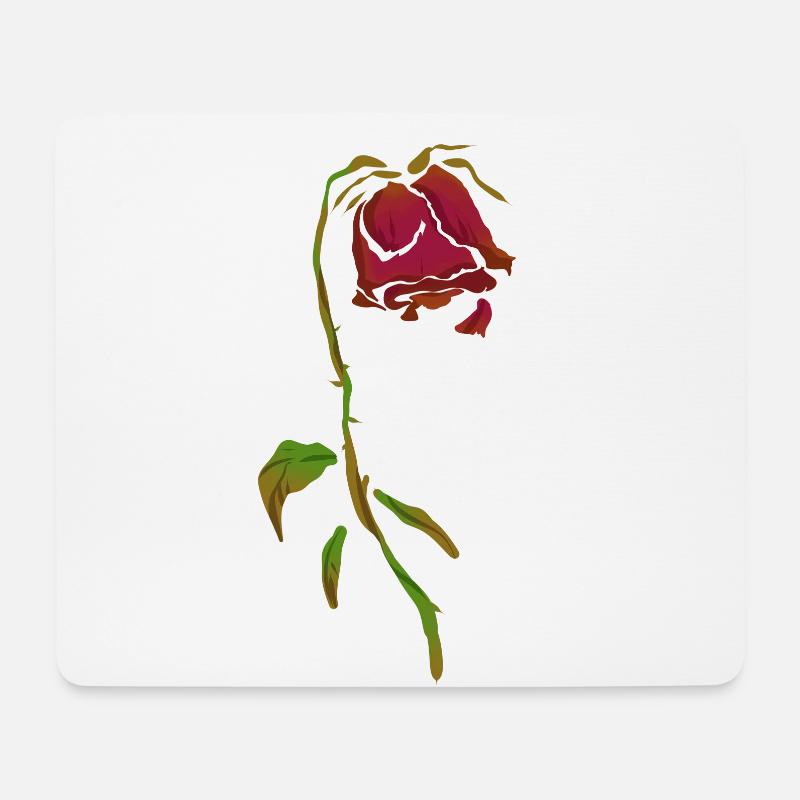 Verwelkte Rose - Mousepad (Querformat) - Weiß