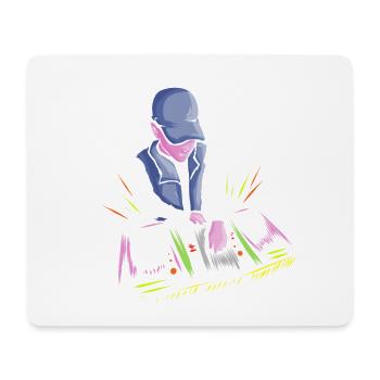 "DJ Am Pult " - Mousepad (Querformat) - Weiß - Vorne