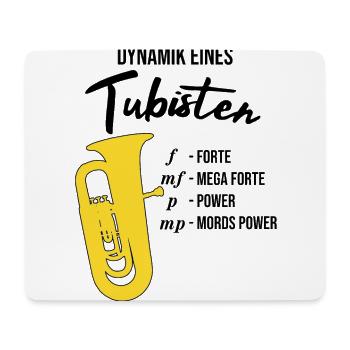 Dynamik eines Tubisten, lustiges Tuba Geschenk - Mousepad (Querformat) - Weiß - Vorne