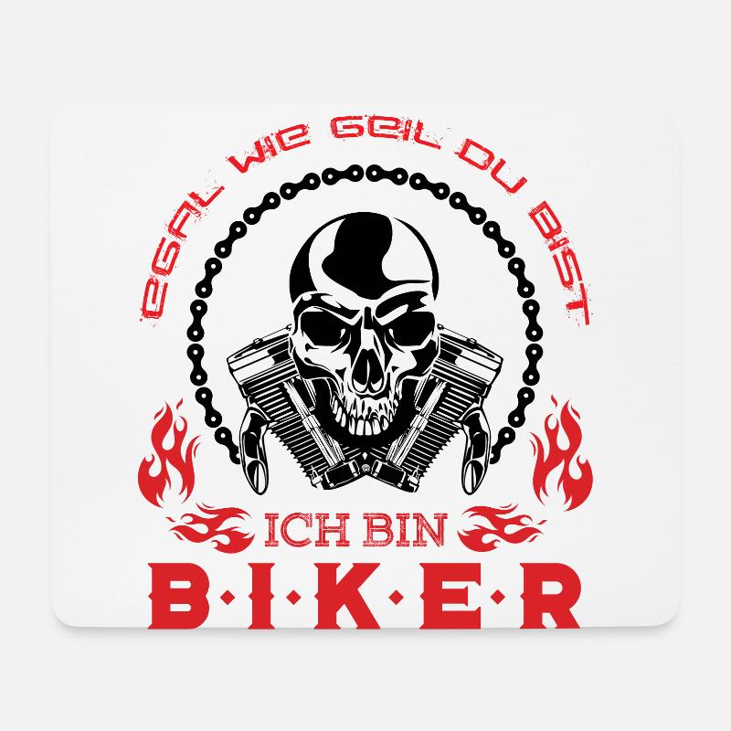 Motorradfahrer Spruch - Mousepad (Querformat) - Weiß