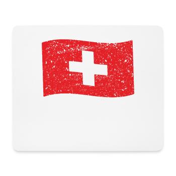 Schweiz Schweizer Flagge Switzerland Swiss Flag CH - Mousepad (Querformat) - Weiß - Vorne