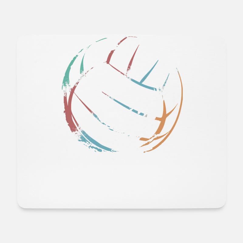 Retro Volleyball - Mousepad (Querformat) - Weiß