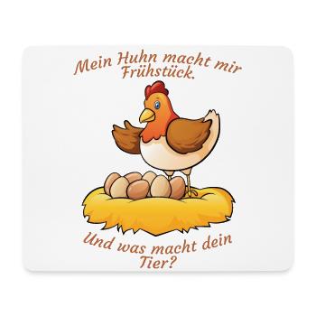 Mein Huhn macht Frühstück - Mousepad (Querformat) - Weiß - Vorne