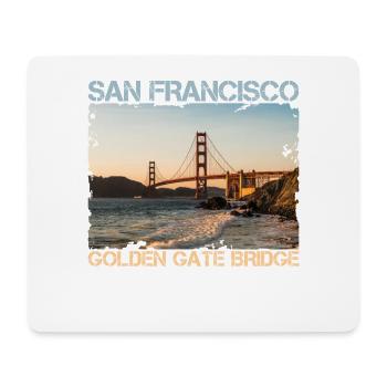San Francisco - Golden Gate Bridge USA apparence usée - Tapis de souris (format paysage) - blanc - Devant