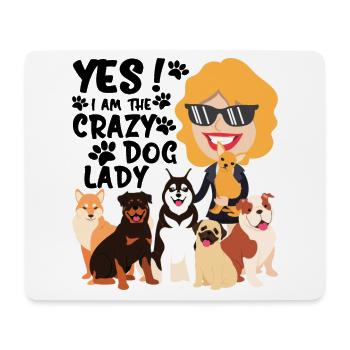 Crazy dog lady Hunde Frau Hund - Tapis de souris (format paysage) - blanc - Devant