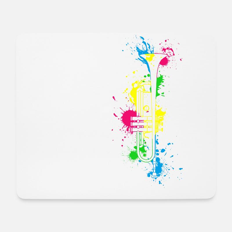 Trompete Musiker Jazz Trompeter Geschenk - Mousepad (Querformat) - Weiß