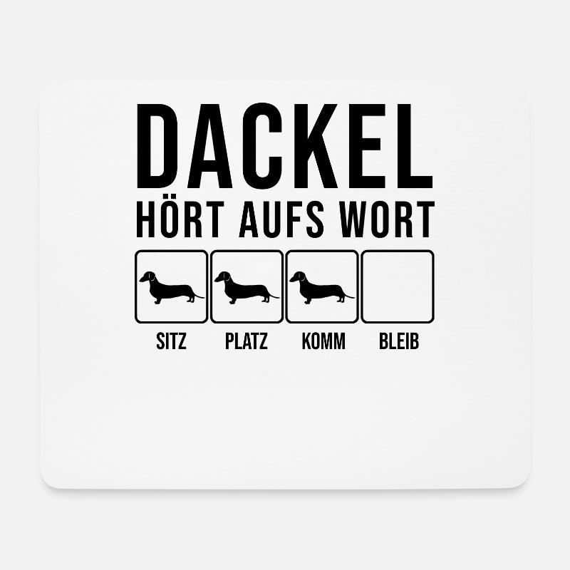 Dackel - Hört aufs Wort - lustiges Hunde Geschenk - Mousepad (Querformat) - Weiß