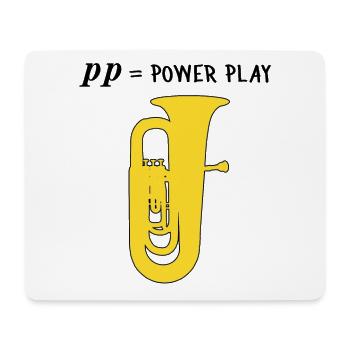 Tuba - pp = power play, lustig, Blasmusik Geschenk - Mousepad (Querformat) - Weiß - Vorne
