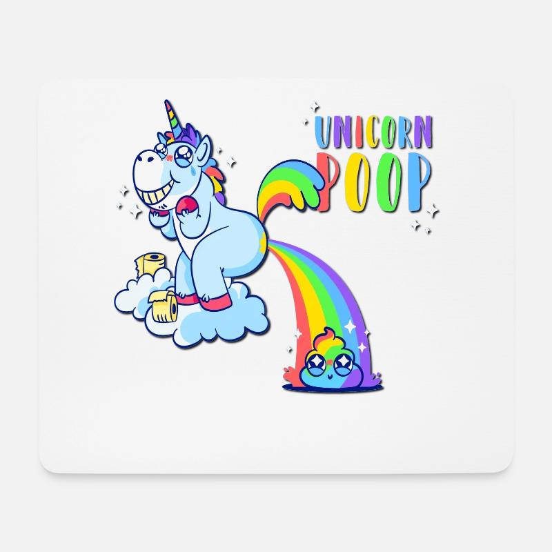 Einhorn Kacke - Mousepad (Querformat) - Weiß
