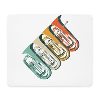 Idée de cadeau vintage joueur tuba rétro - Tapis de souris (format paysage) - blanc - Devant