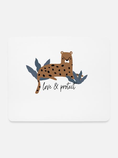 Love & protect Schütze unseren Planeten Geschenk - Mousepad (Querformat) - Weiß