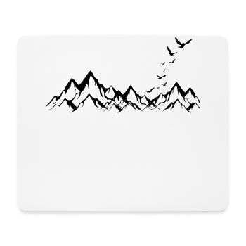 Berge Berge Berg - Mousepad (Querformat) - Weiß - Vorne