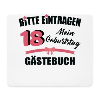 18 Geburtstag 18 Jahre alt Gästeliste T-Shirt - Mousepad (Querformat) - Weiß - Vorne