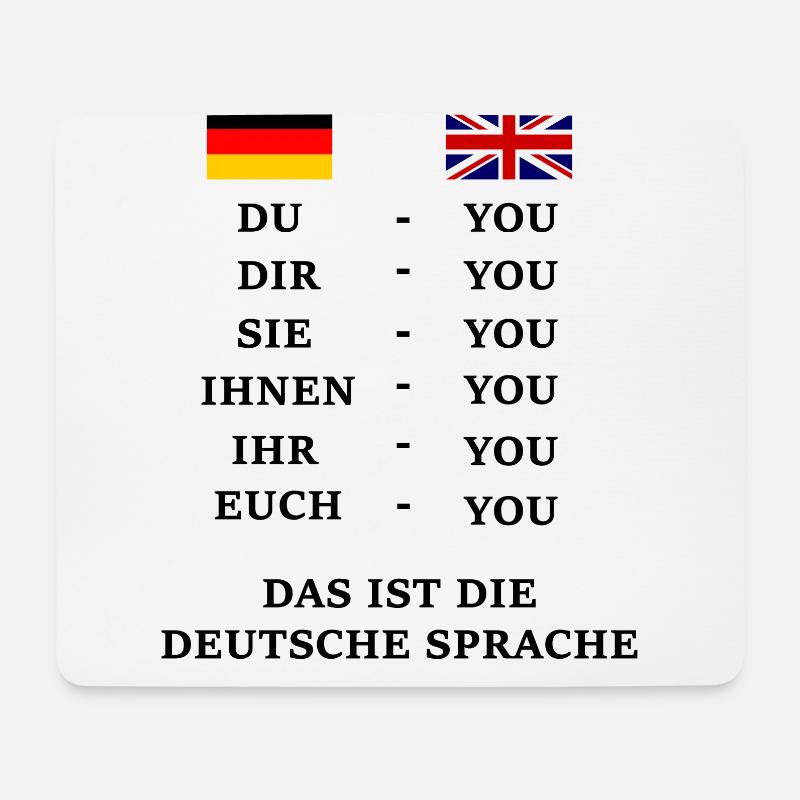 Saying Language German English You Du declension - Mouse Pad (horizontal) - white