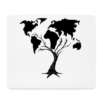 Arbre Environnement Carte du monde Sauvez la planète - Tapis de souris (format paysage) - blanc - Devant